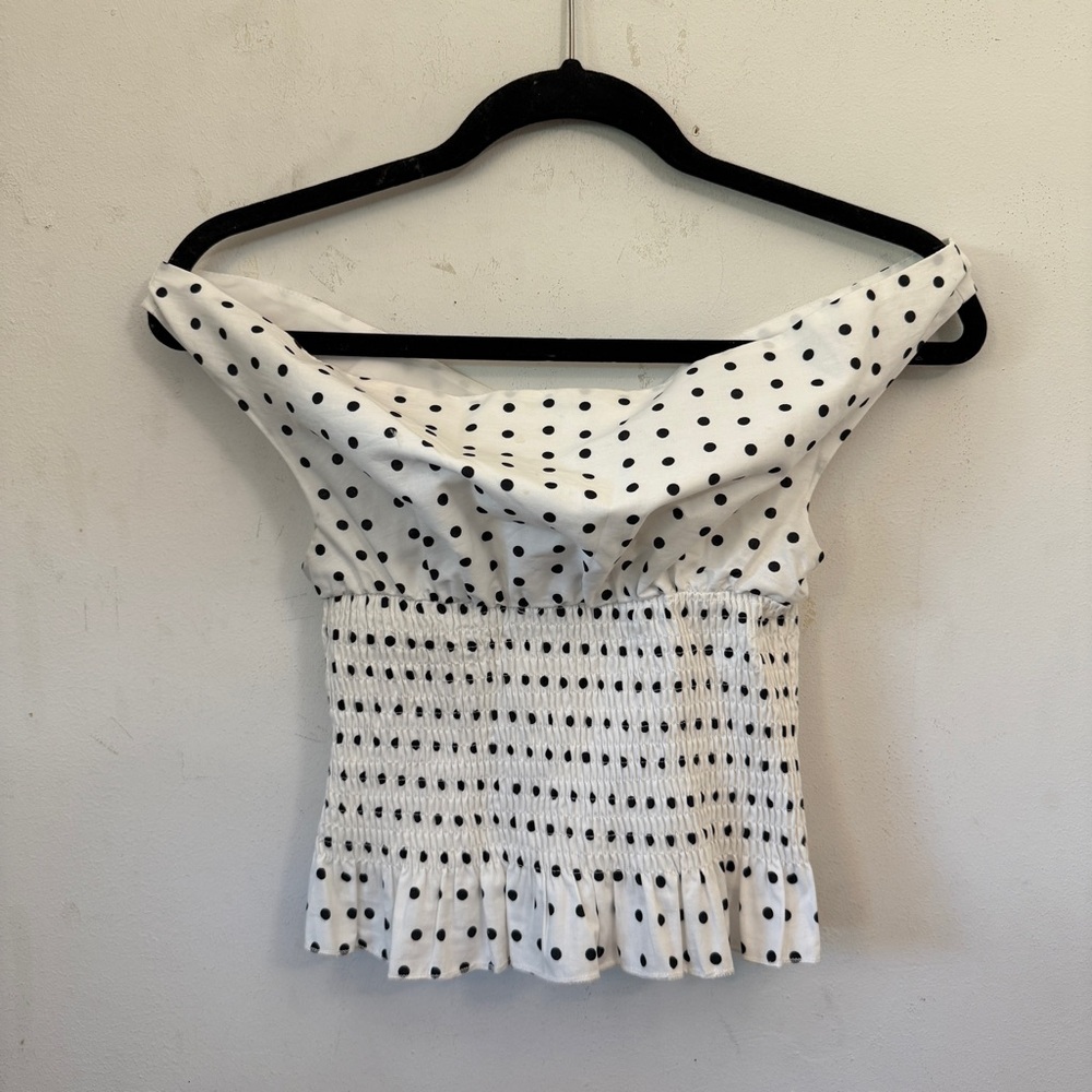 Peppermayo Polka Dot Off-Shoulder Top XS